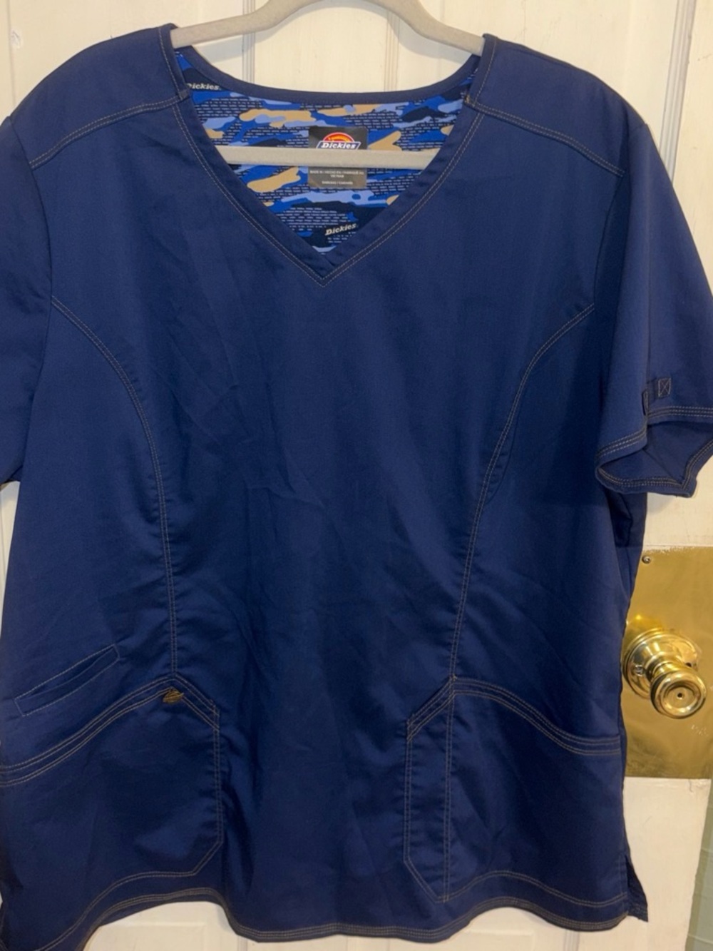 Dickies Navy Blue V-Neck Women's Scrub Top